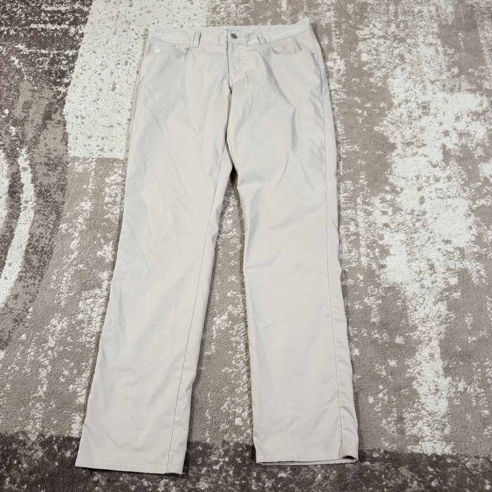 Peter Millar Pants Mens 35x34 Khaki EB66 Performance Chino Golf Casual Stretch